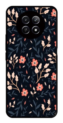 Floral Pattern Metal Mobile Case for Realme 12X 5G