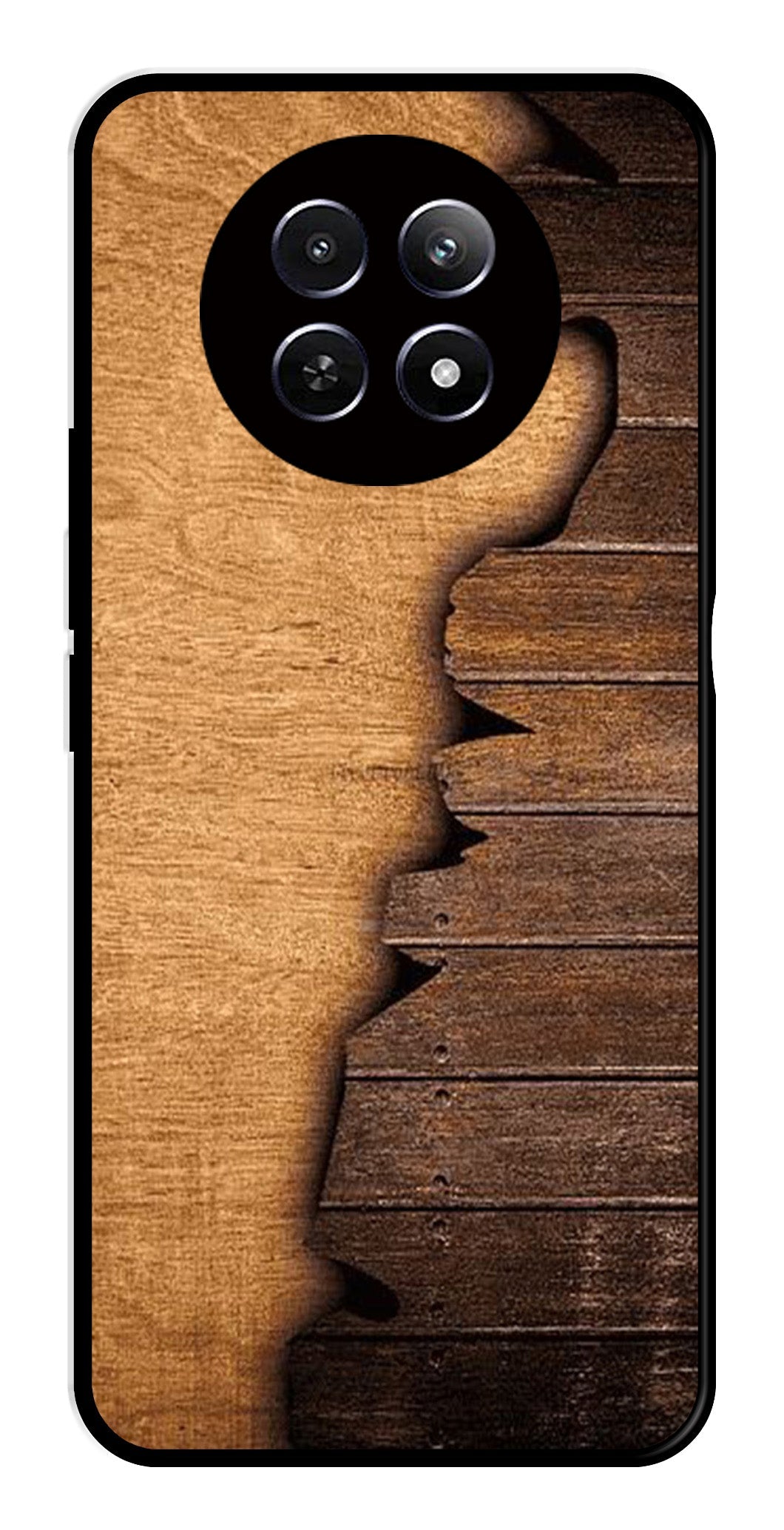 Wooden Design Metal Mobile Case for Realme 12 5G   (Design No -13)