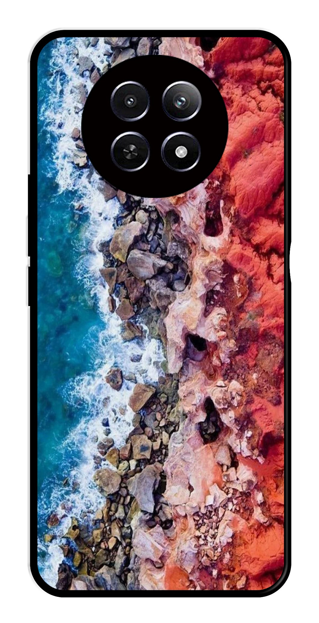 Sea Shore Metal Mobile Case for Realme 12 5G   (Design No -18)