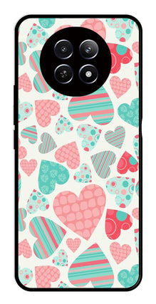 Hearts Pattern Metal Mobile Case for Realme 12X 5G