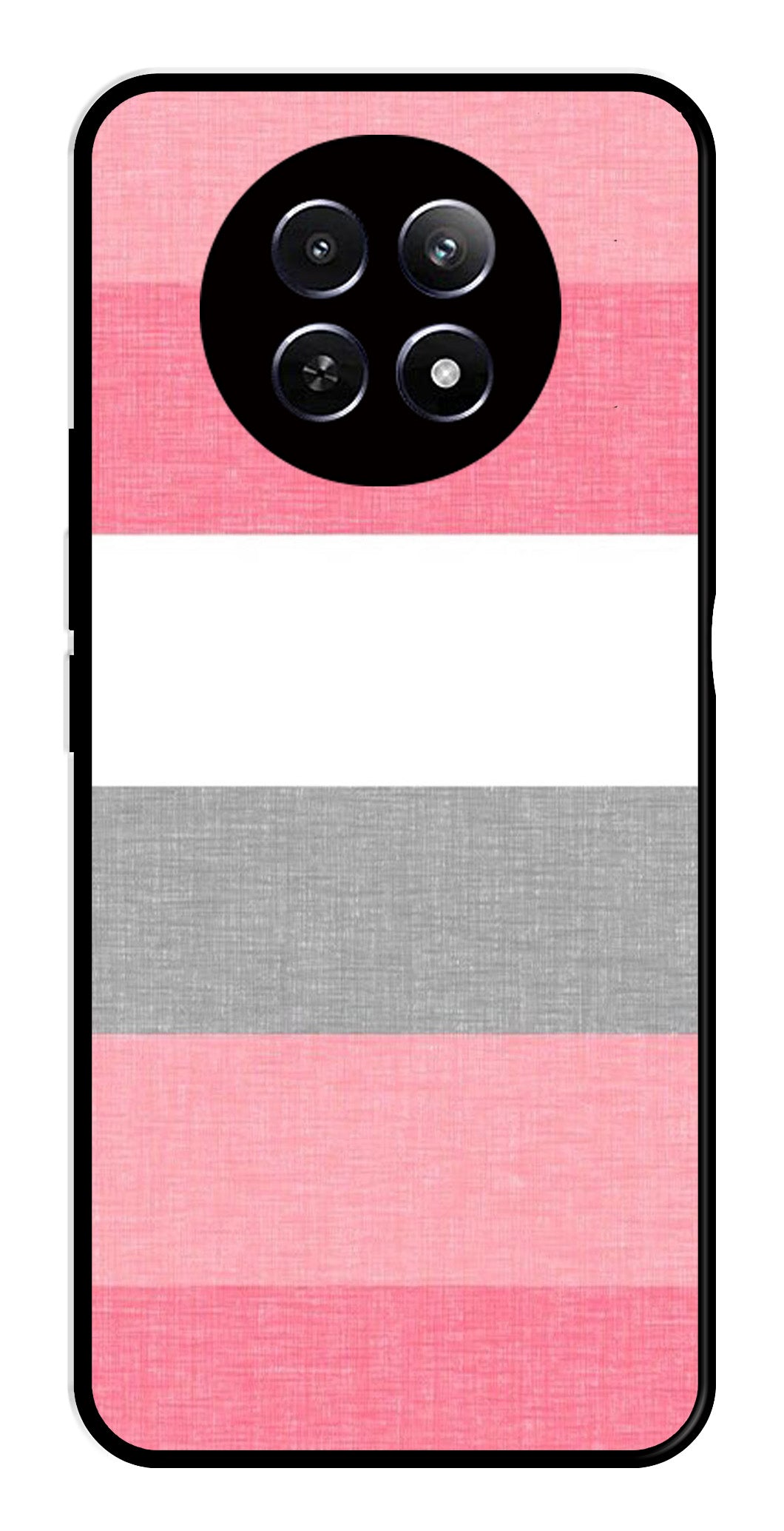 Pink Pattern Metal Mobile Case for Realme 12 5G   (Design No -23)