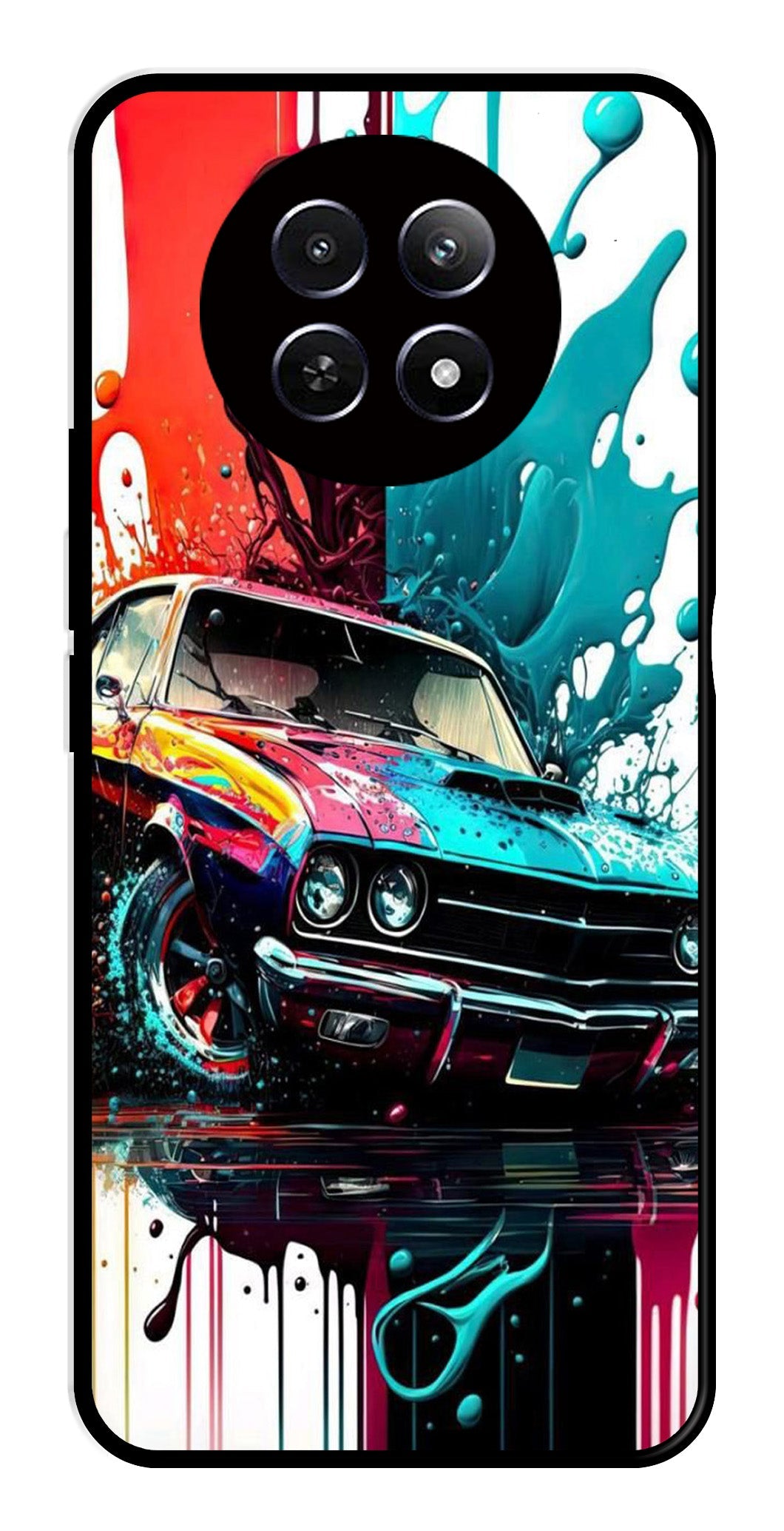 Vintage Car Metal Mobile Case for Realme 12 5G   (Design No -29)