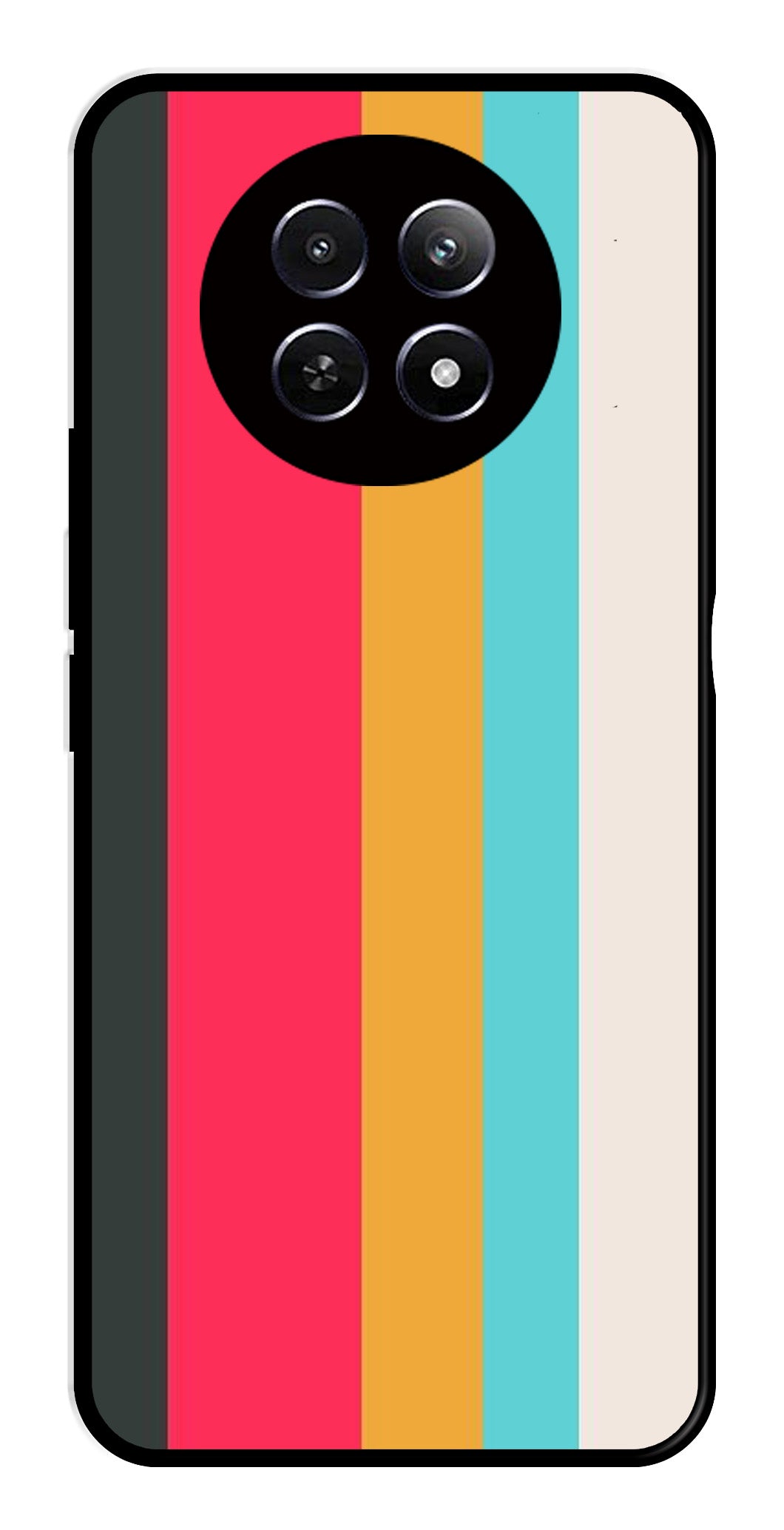 Muted Rainbow Metal Mobile Case for Realme 12 5G   (Design No -31)