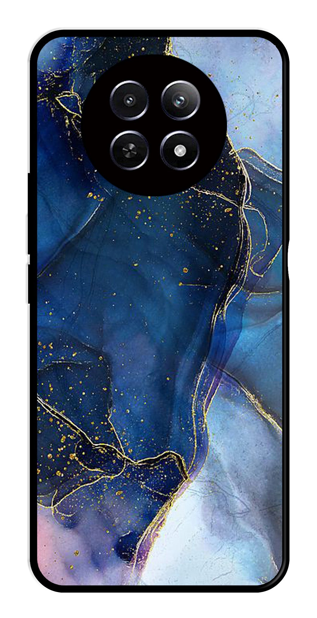 Blue Marble Metal Mobile Case for Realme 12 5G   (Design No -34)