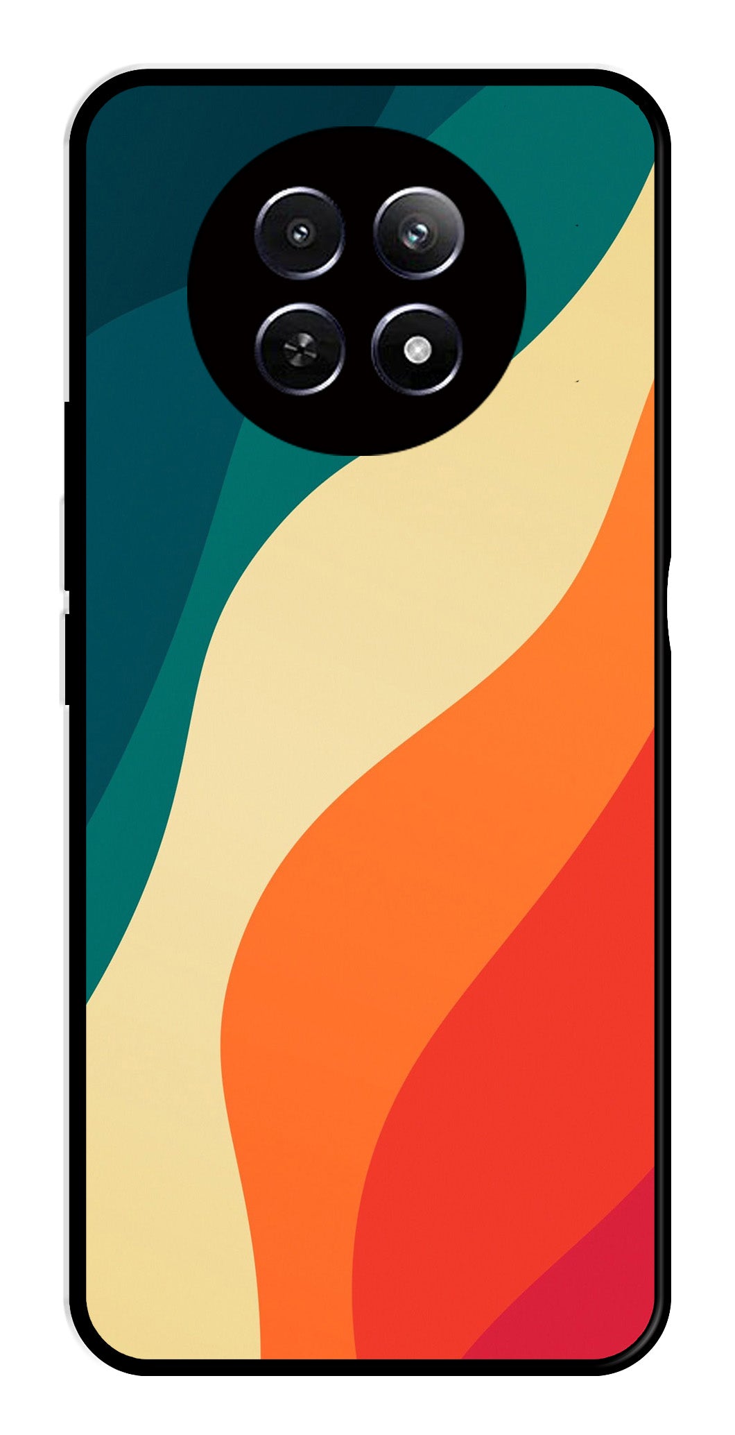 Muted Rainbow Metal Mobile Case for Realme 12 5G   (Design No -39)