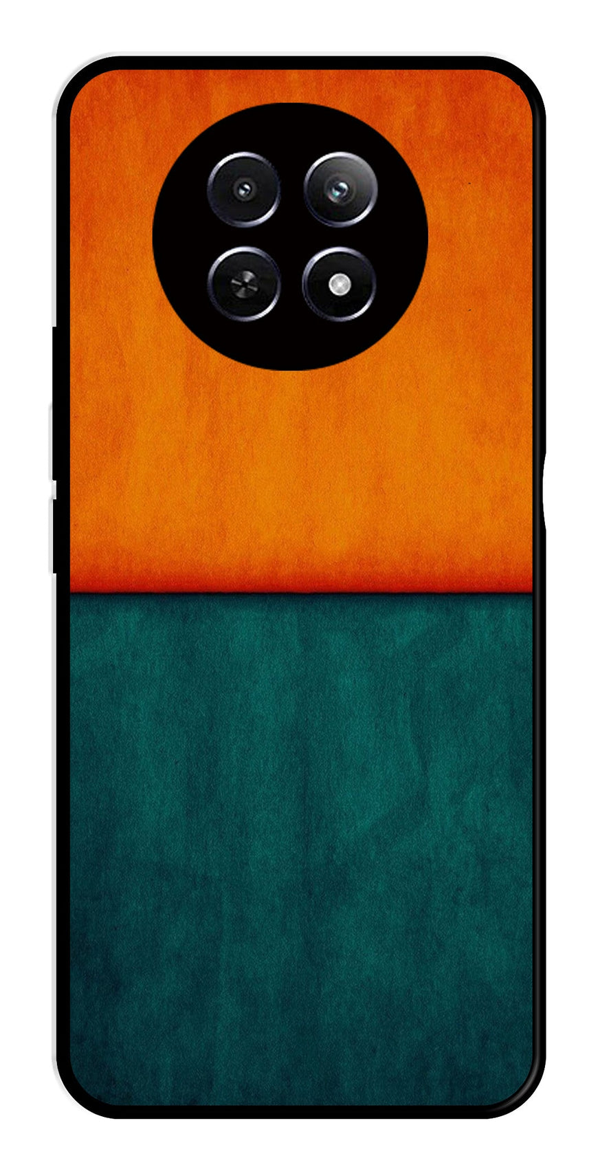 Orange Green Pattern Metal Mobile Case for Realme 12 5G   (Design No -45)