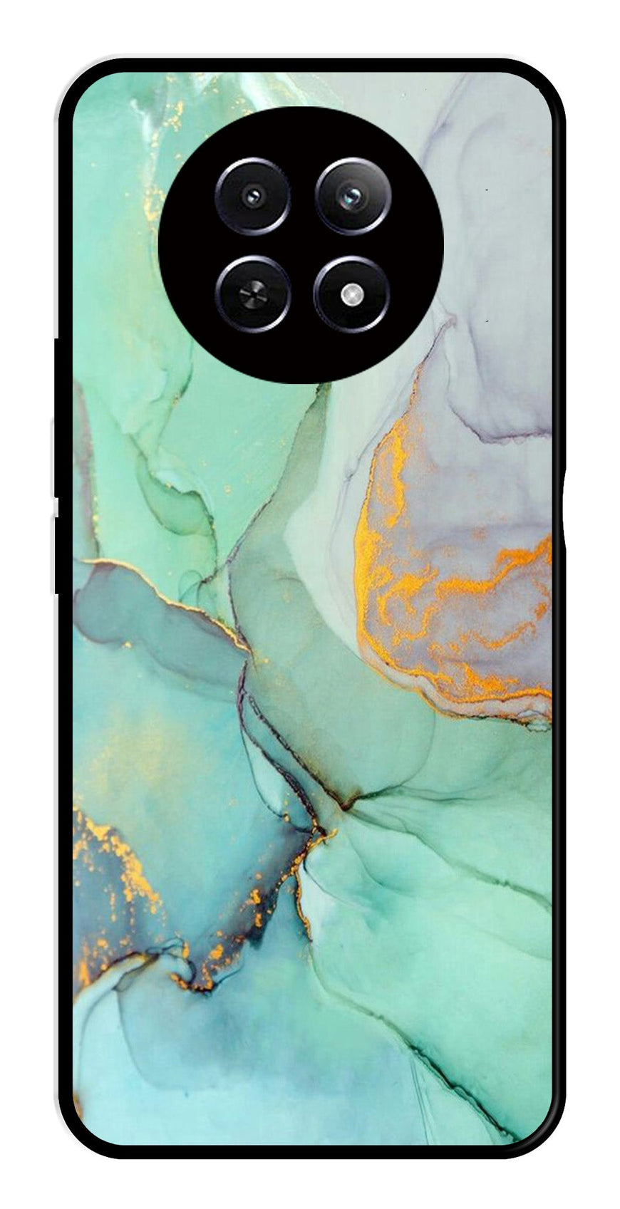 Marble Design Metal Mobile Case for Realme 12 5G   (Design No -46)