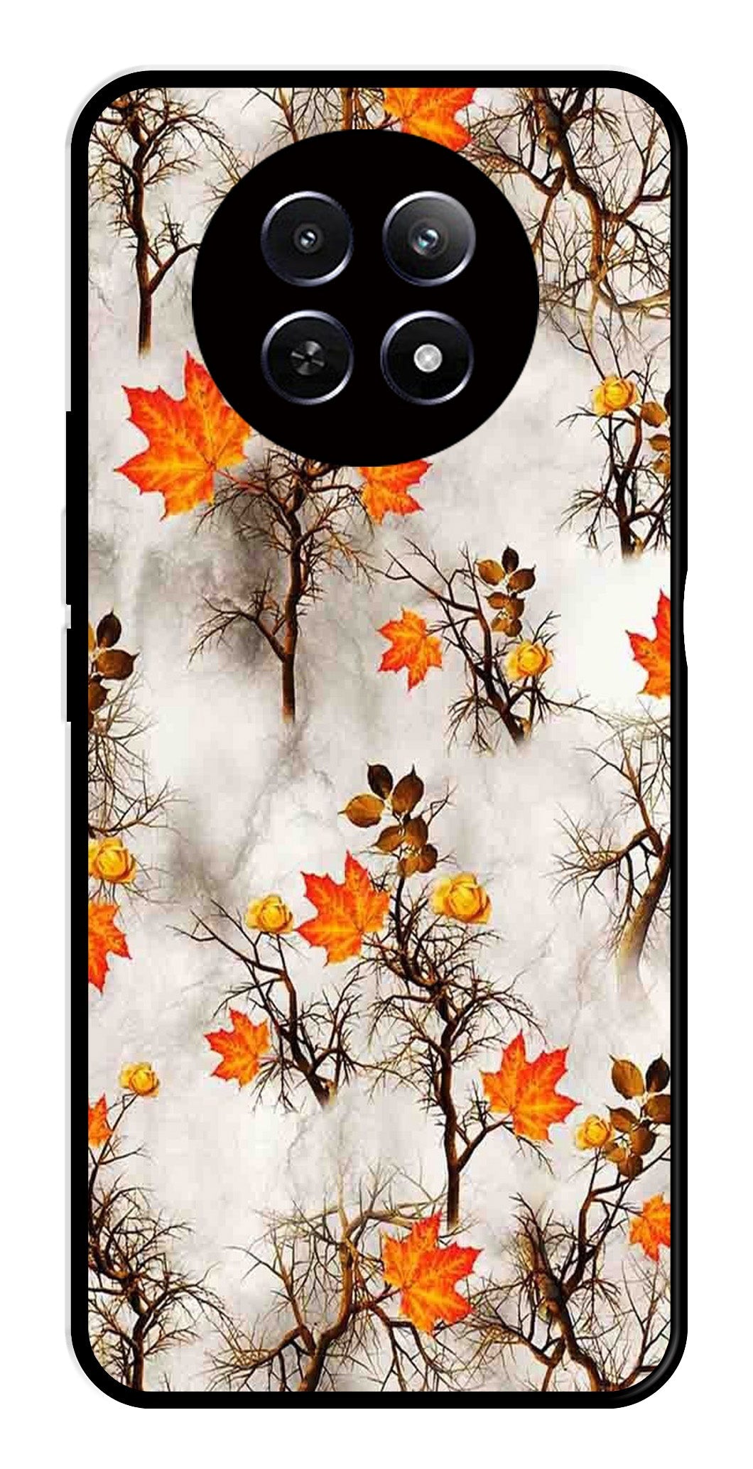 Autumn leaves Metal Mobile Case for Realme 12 5G   (Design No -55)