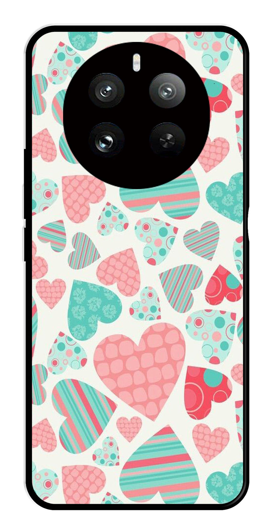 Hearts Pattern Metal Mobile Case for Realme P1 5G   (Design No -22)