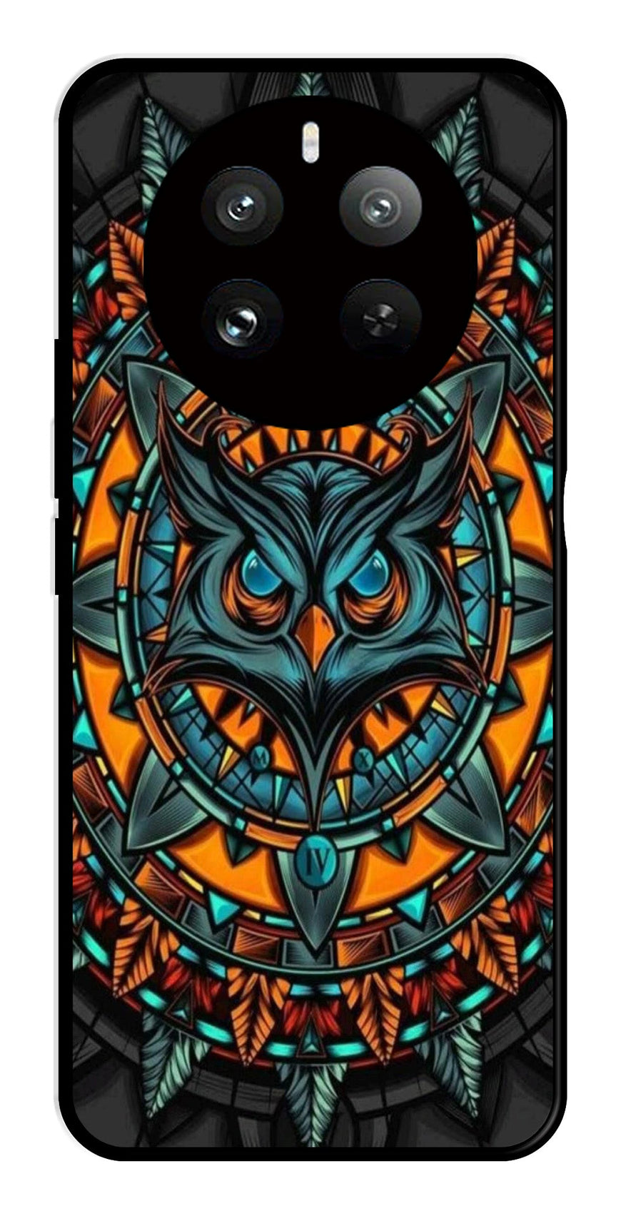 Owl Pattern Metal Mobile Case for Realme P1 5G   (Design No -42)