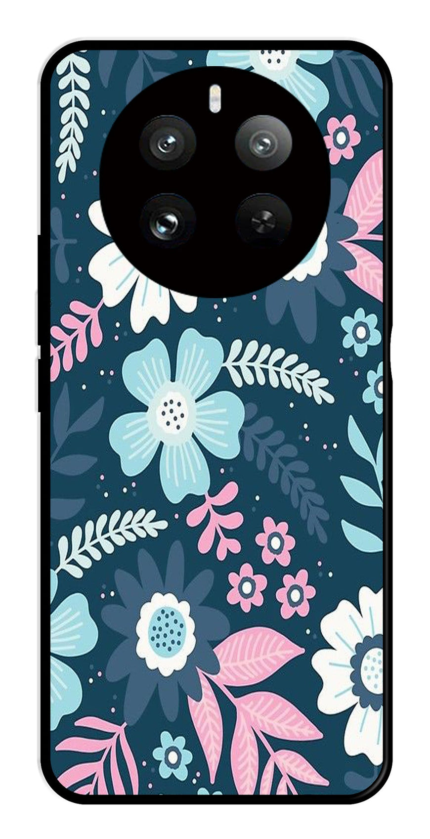 Flower Leaves Design Metal Mobile Case for Realme P1 5G   (Design No -50)