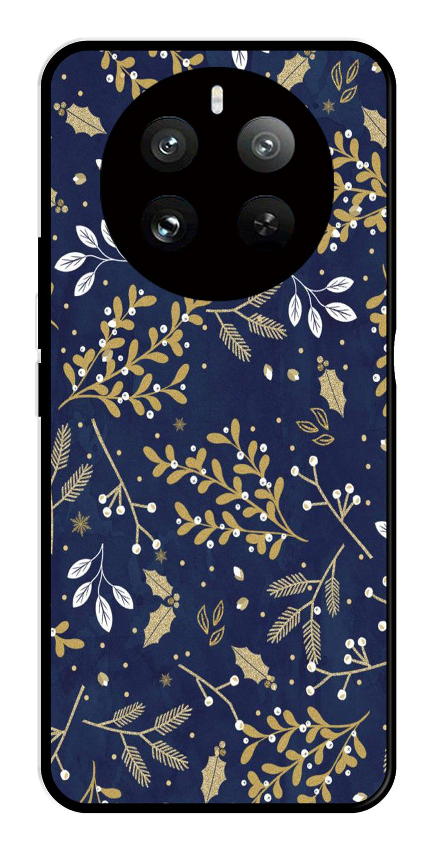 Floral Pattern  Metal Mobile Case for Realme 12 Pro   (Design No -52)