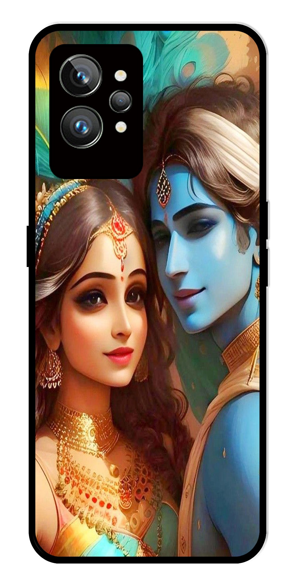 Lord Radha Krishna Metal Mobile Case for Realme GT 2 Pro   (Design No -01)