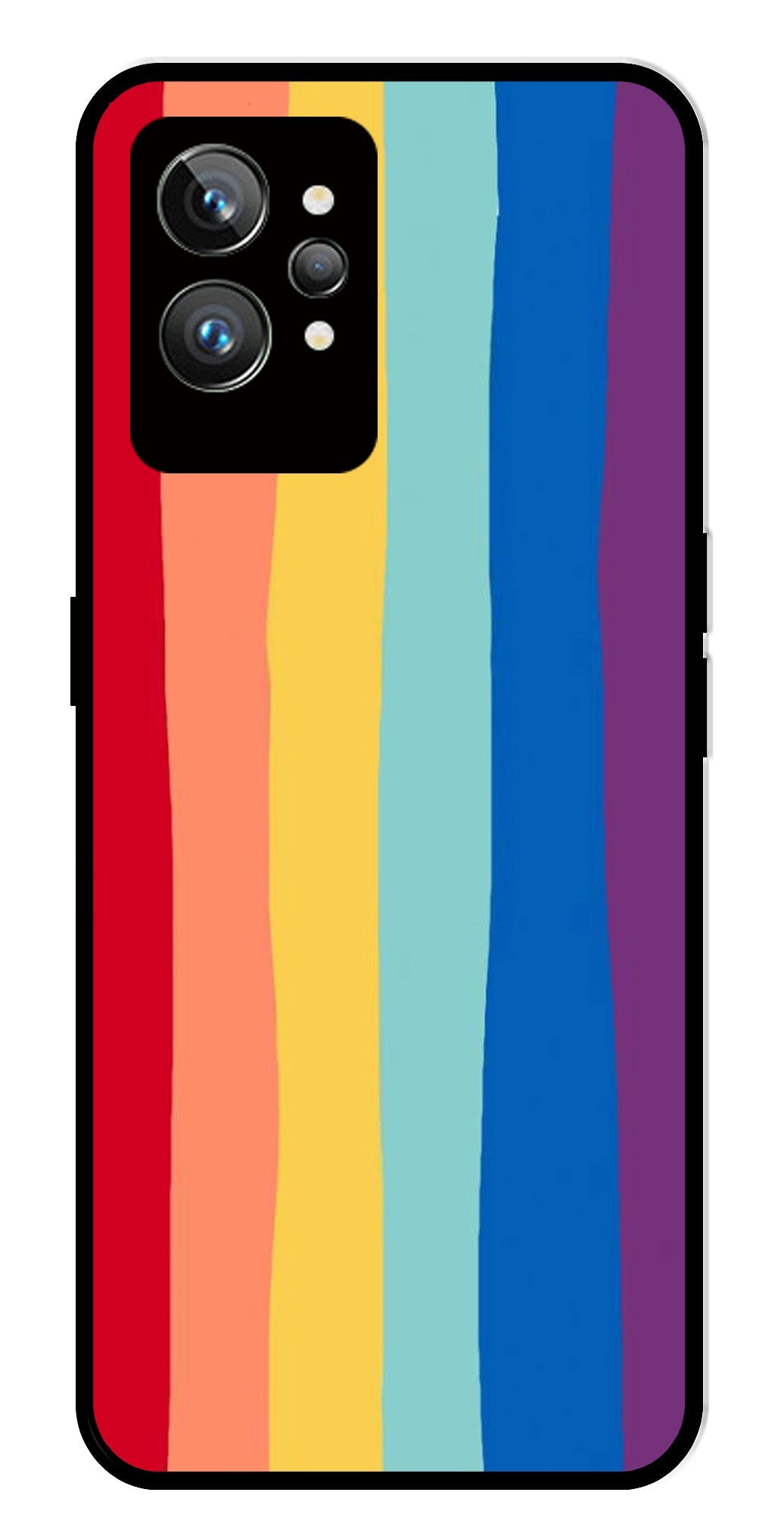 Rainbow MultiColor Metal Mobile Case for Realme GT 2 Pro   (Design No -03)