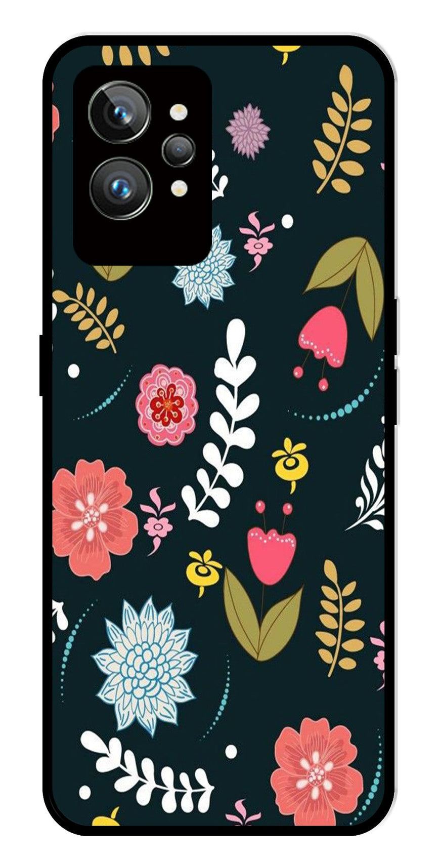 Floral Pattern2 Metal Mobile Case for Realme GT 2 Pro   (Design No -12)