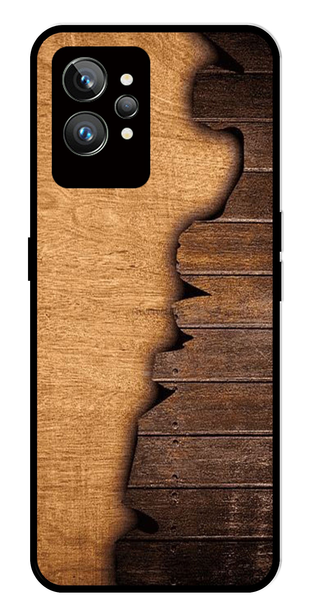 Wooden Design Metal Mobile Case for Realme GT 2 Pro   (Design No -13)