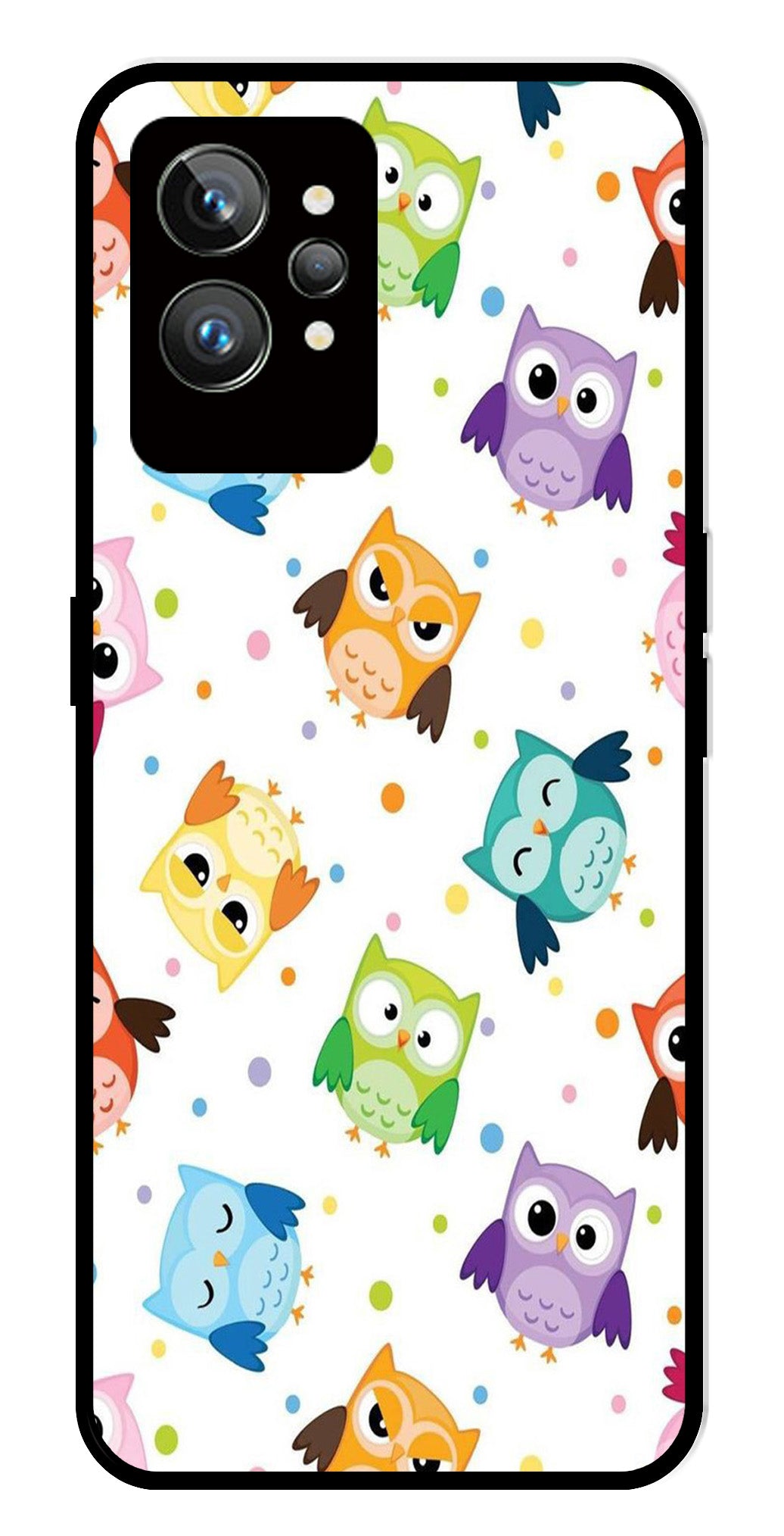 Owls Pattern Metal Mobile Case for Realme GT 2 Pro   (Design No -20)