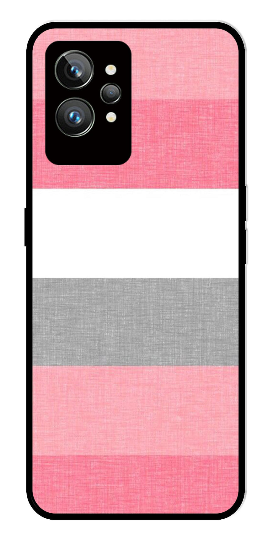 Pink Pattern Metal Mobile Case for Realme GT 2 Pro   (Design No -23)