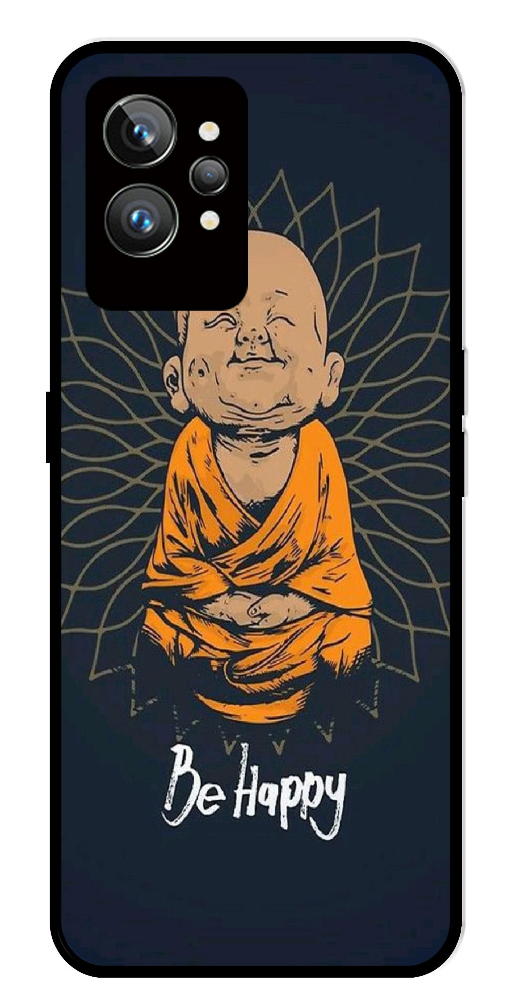 Be Happy Metal Mobile Case for Realme GT 2 Pro   (Design No -27)