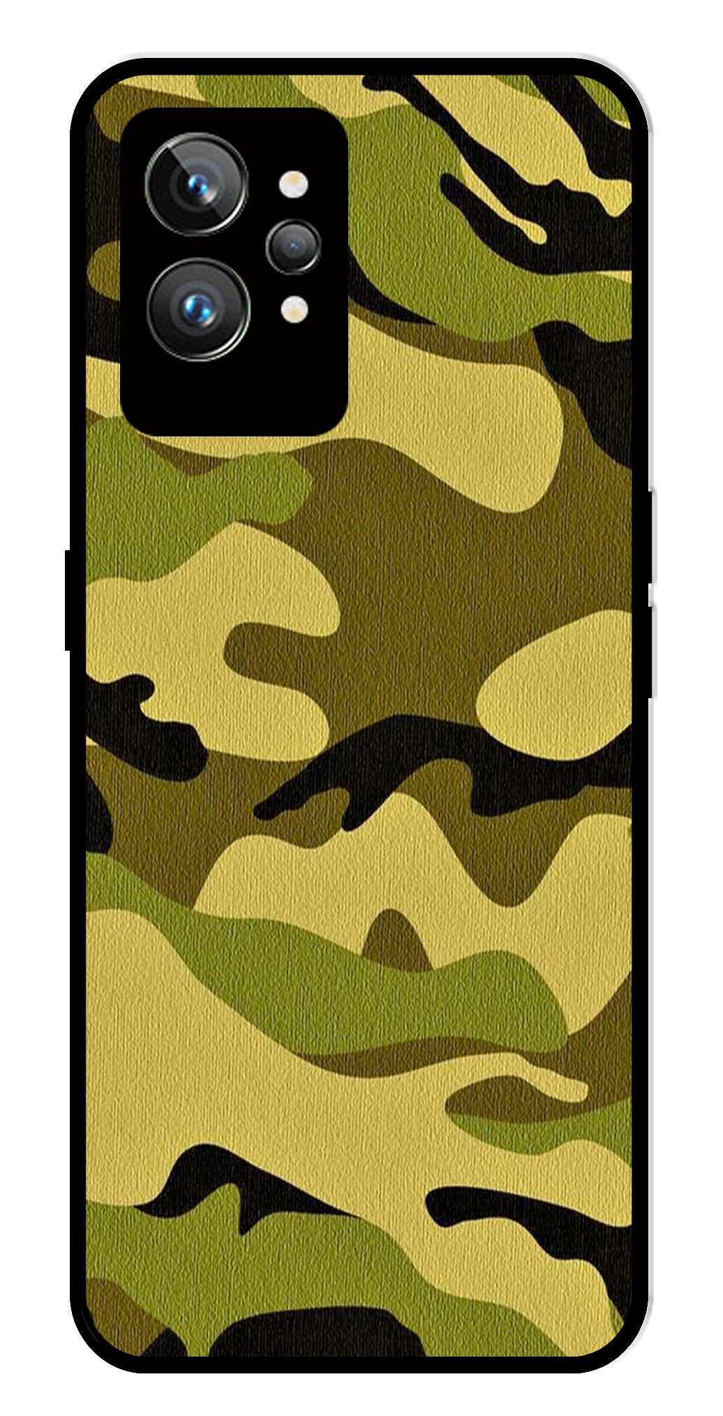 Army Pattern Metal Mobile Case for Realme GT 2 Pro   (Design No -35)