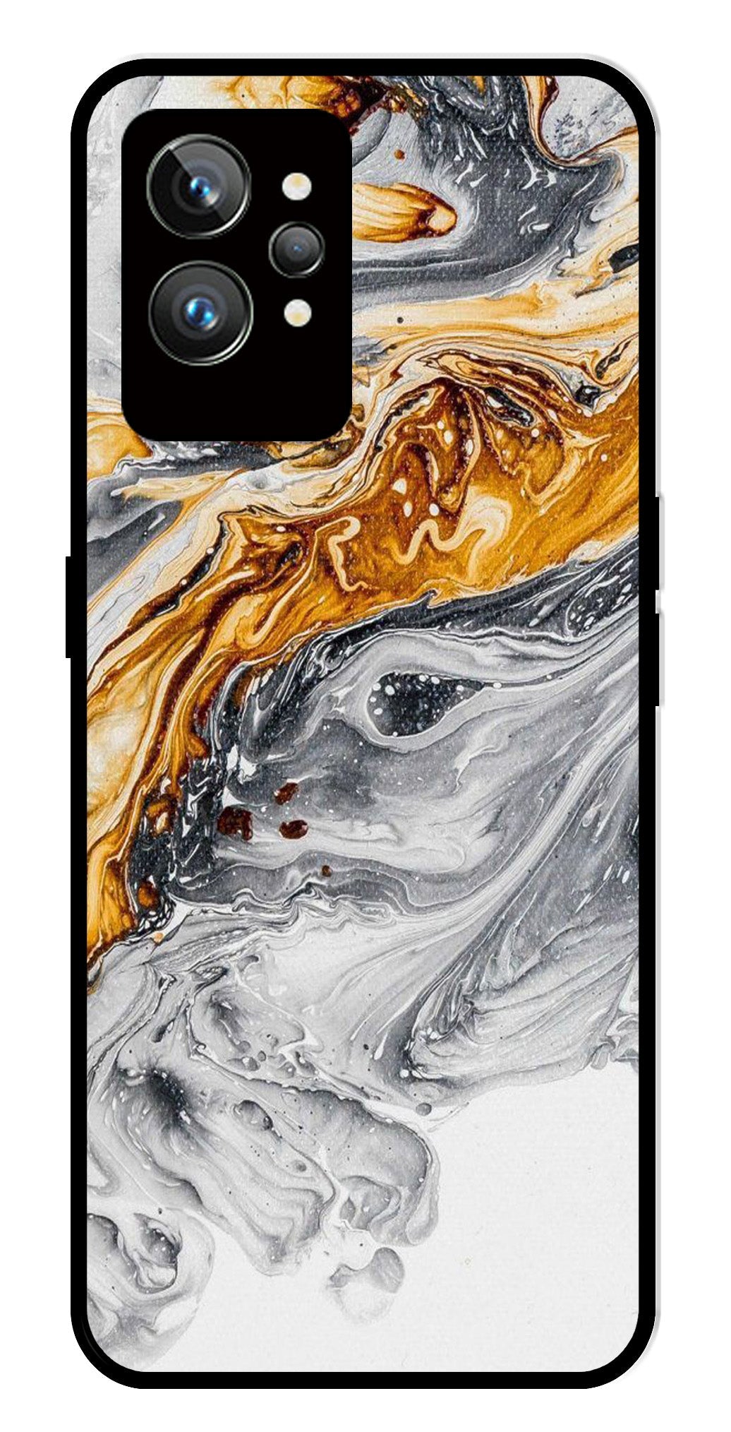 Marble Pattern Metal Mobile Case for Realme GT 2 Pro   (Design No -36)