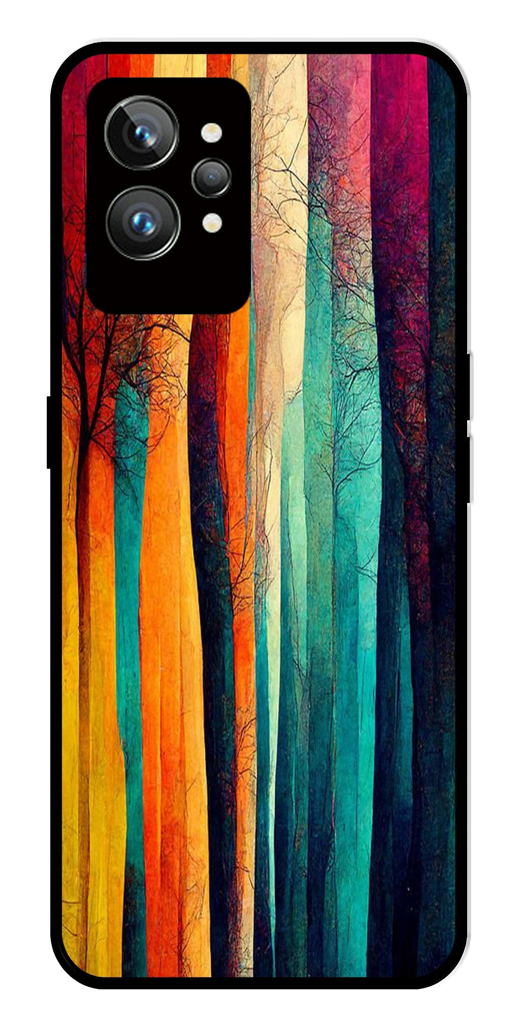 Modern Art Colorful Metal Mobile Case for Realme GT 2 Pro   (Design No -47)