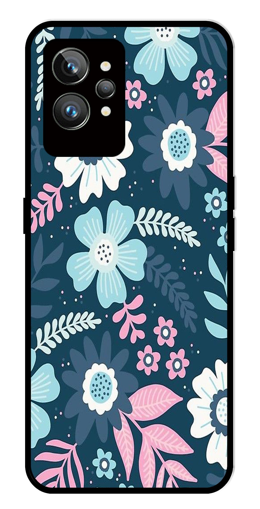 Flower Leaves Design Metal Mobile Case for Realme GT 2 Pro   (Design No -50)