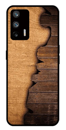 Wooden Design Metal Mobile Case for Realme Q3 Pro