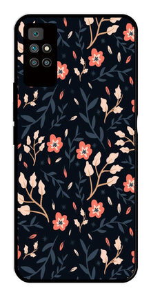 Floral Pattern Metal Mobile Case for Redmi 10 Prime