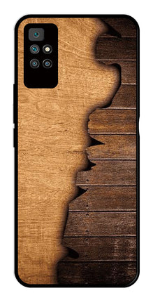 Wooden Design Metal Mobile Case for Redmi 10 Prime
