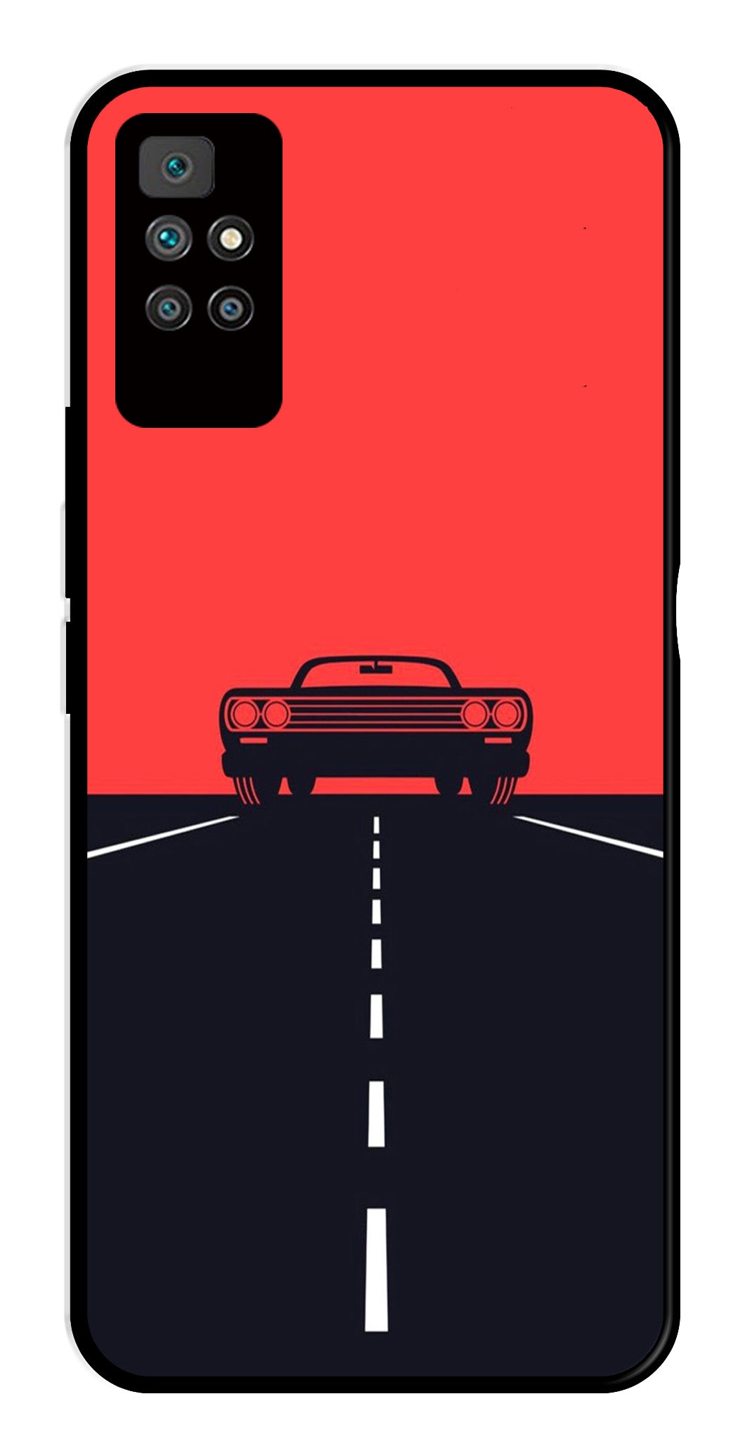 Car Lover Metal Mobile Case for Redmi 10 Prime   (Design No -21)