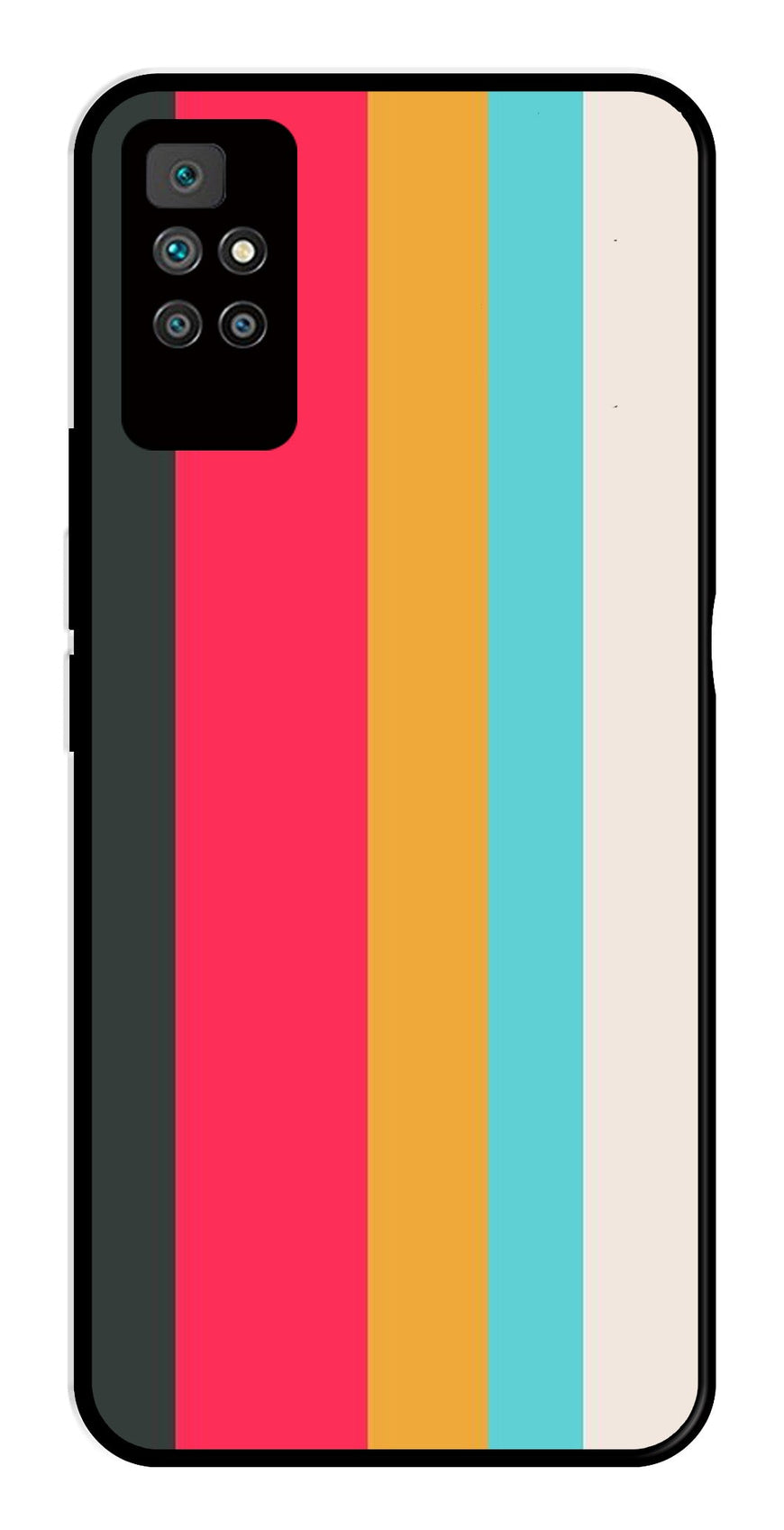 Muted Rainbow Metal Mobile Case for Redmi 10 Prime   (Design No -31)