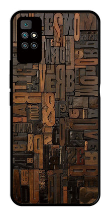 Alphabets Metal Mobile Case for Redmi 10 Prime