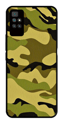 Army Pattern Metal Mobile Case for Redmi 10 Prime