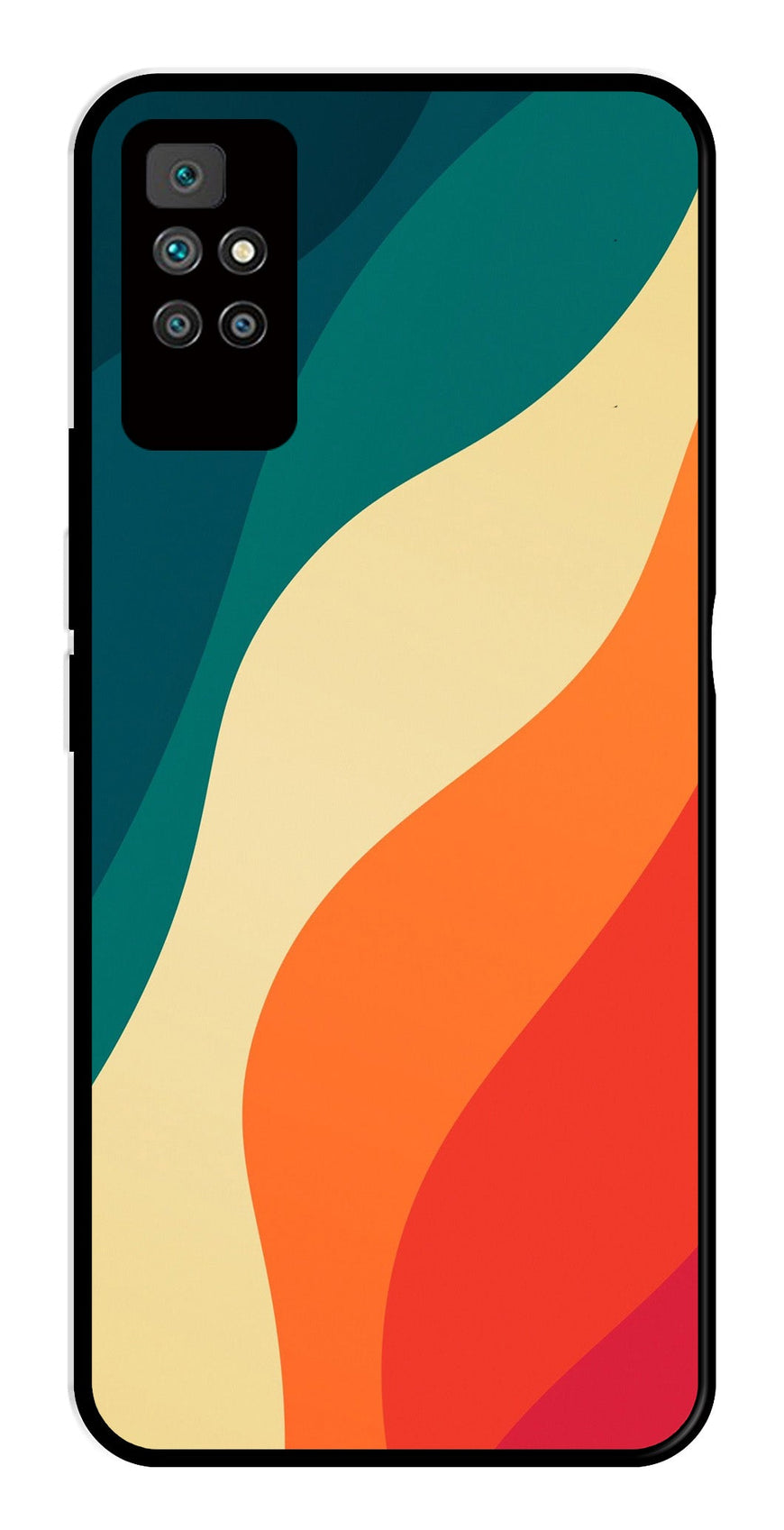 Muted Rainbow Metal Mobile Case for Redmi 10 Prime   (Design No -39)