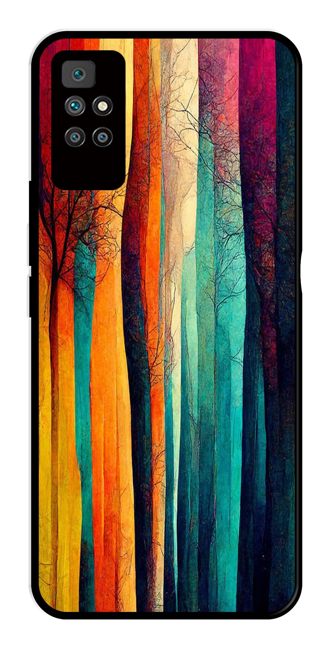 Modern Art Colorful Metal Mobile Case for Redmi 10 Prime   (Design No -47)