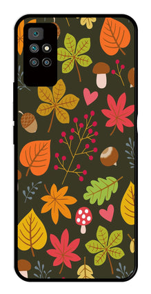 Leaves Design Metal Mobile Case for Redmi 10 Prime