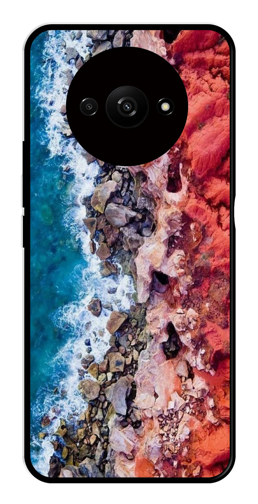 Sea Shore Metal Mobile Case for Redmi A3   (Design No -18)