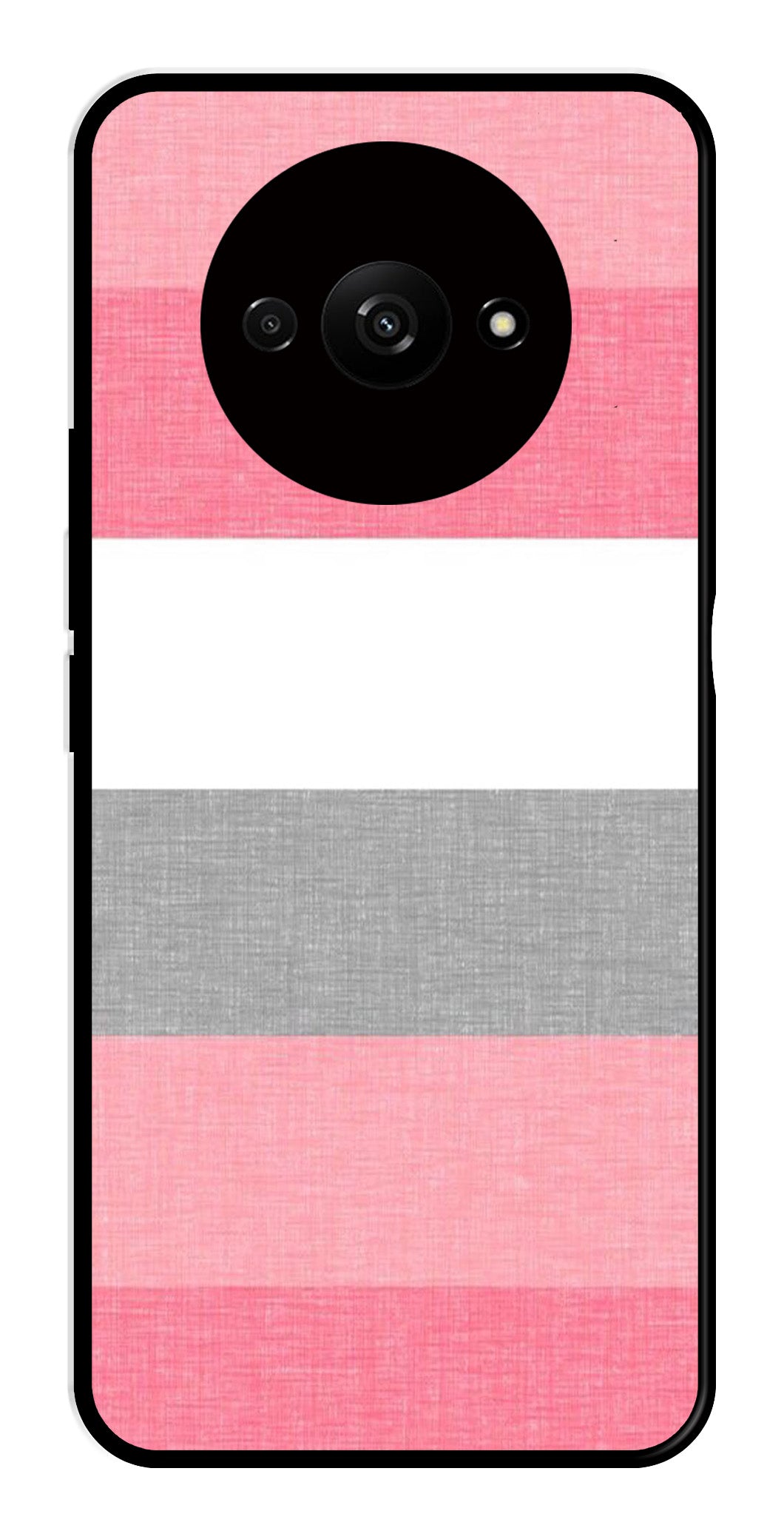 Pink Pattern Metal Mobile Case for Redmi A3   (Design No -23)