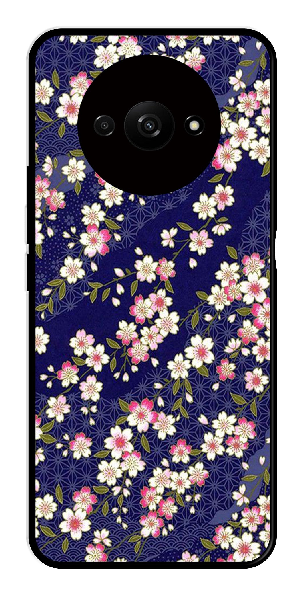 Flower Design Metal Mobile Case for Redmi A3   (Design No -25)