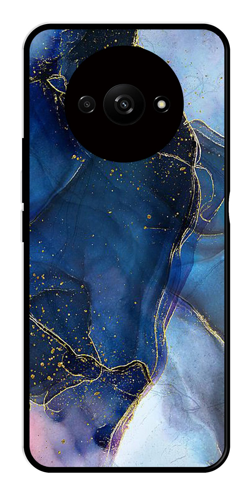 Blue Marble Metal Mobile Case for Redmi A3   (Design No -34)