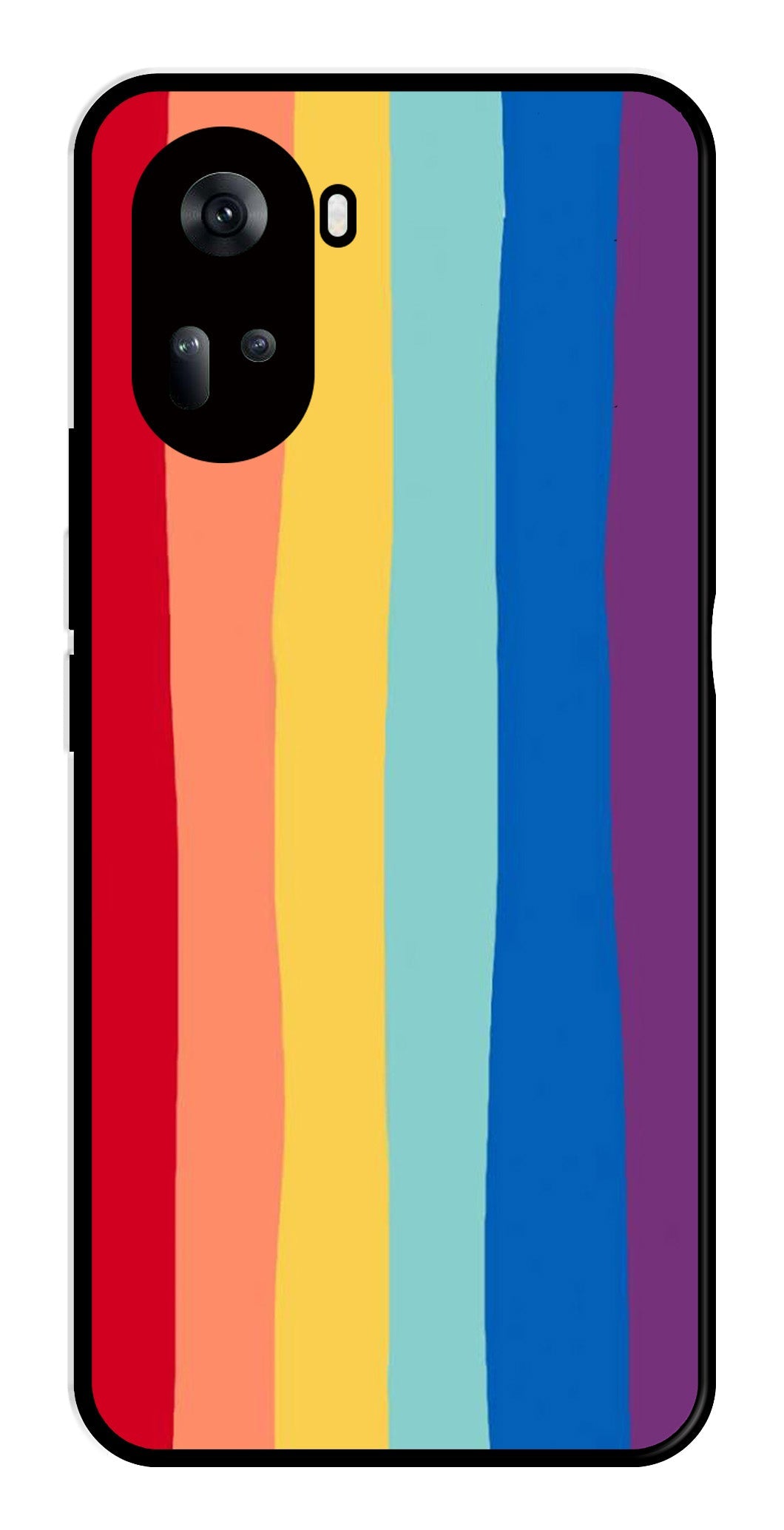 Rainbow MultiColor Metal Mobile Case for Oppo Reno 11 5G   (Design No -03)