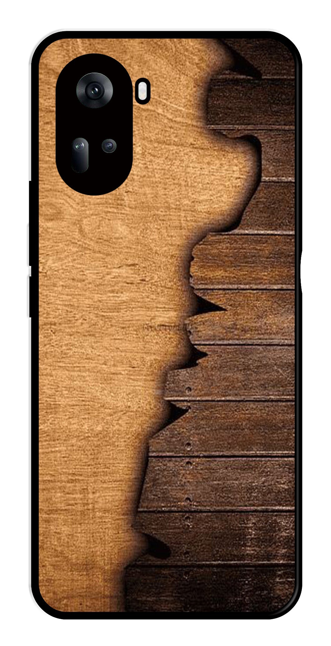 Wooden Design Metal Mobile Case for Oppo Reno 11 5G   (Design No -13)