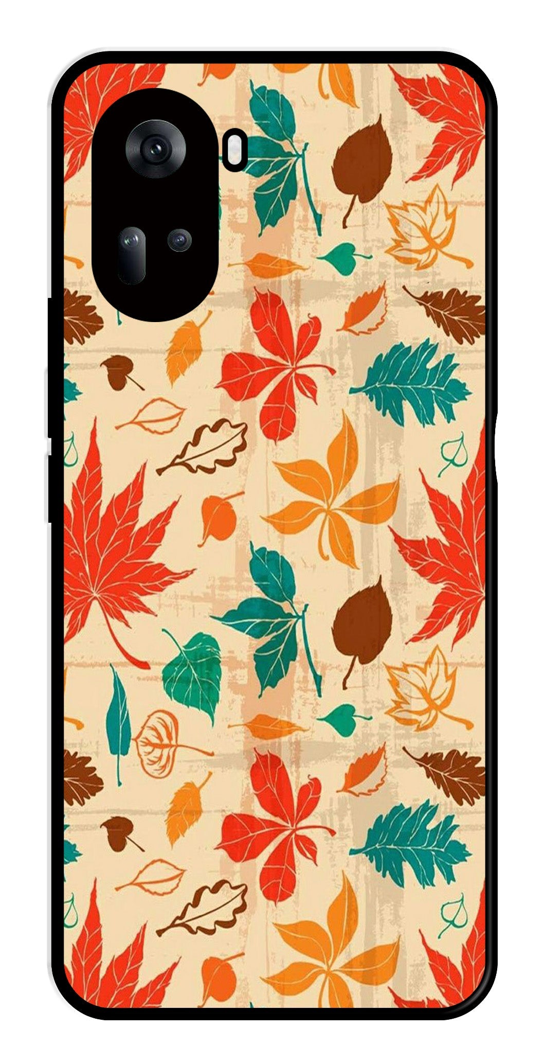 Leafs Design Metal Mobile Case for Oppo Reno 11 5G   (Design No -14)