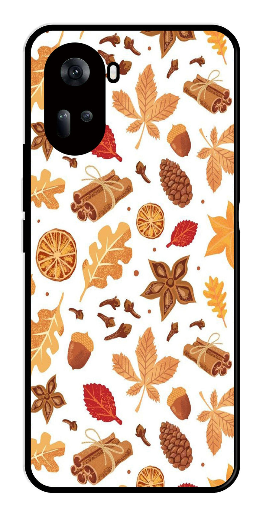 Autumn Leaf Metal Mobile Case for Oppo Reno 11 5G   (Design No -19)