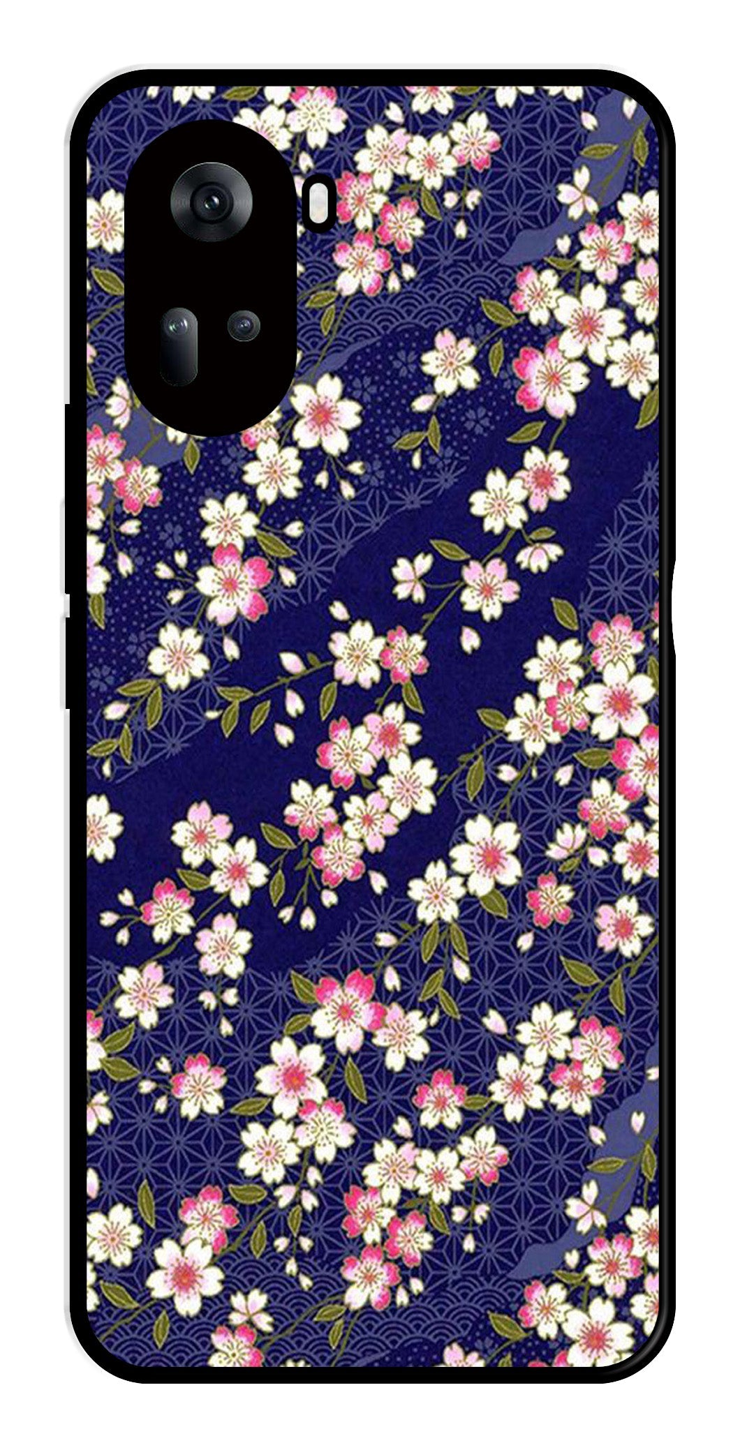 Flower Design Metal Mobile Case for Oppo Reno 11 5G   (Design No -25)