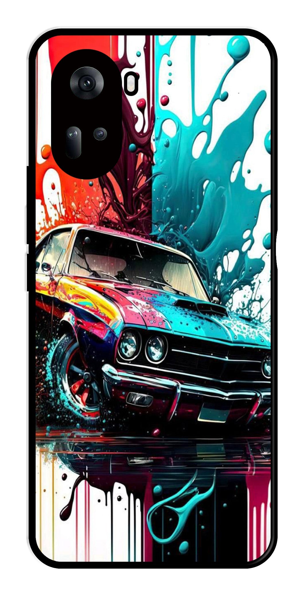 Vintage Car Metal Mobile Case for Oppo Reno 11 5G   (Design No -29)