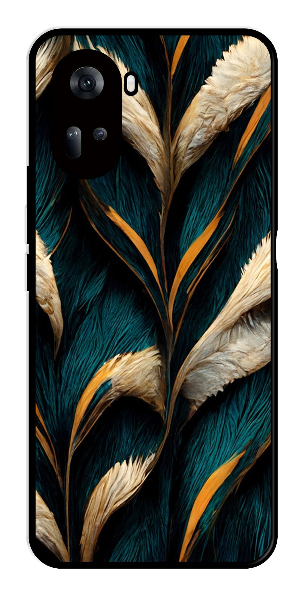 Feathers Metal Mobile Case for Oppo Reno 11 5G   (Design No -30)