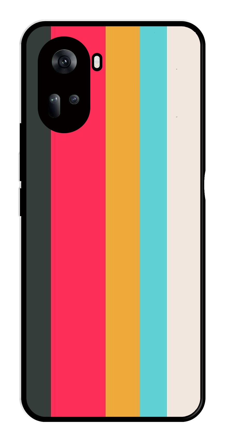 Muted Rainbow Metal Mobile Case for Oppo Reno 11 5G   (Design No -31)