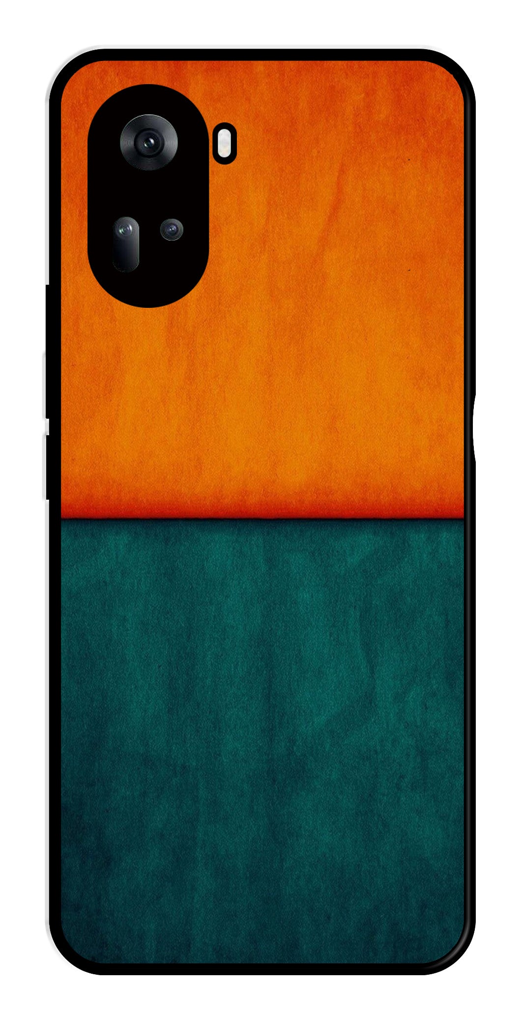 Orange Green Pattern Metal Mobile Case for Oppo Reno 11 5G   (Design No -45)